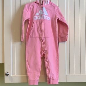 Adidas one-piece hooded baby suit
